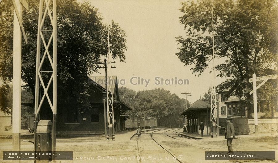 Postcard: Railroad Depot, Canton, Massachusetts